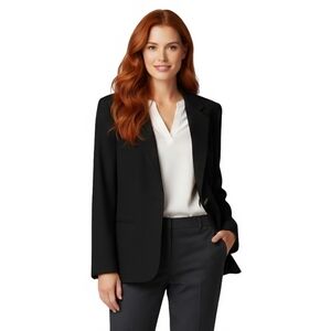 Sag Harbor Vintage Black 100% Pure Wool One Button Blazer Size 10